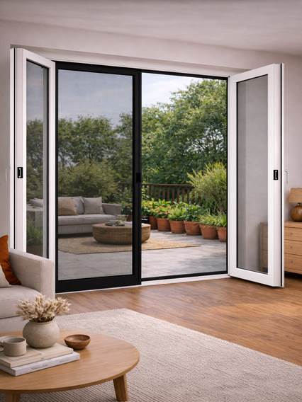 Libeccio Nero Zanzariere per porte finestre anteprima immagine