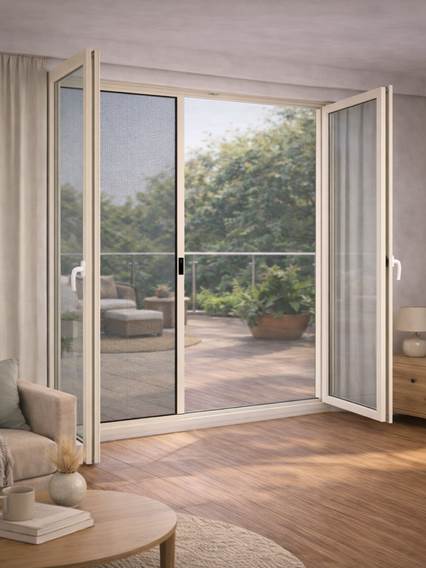 Libeccio Avorio Opaco Zanzariere per porte finestre anteprima immagine