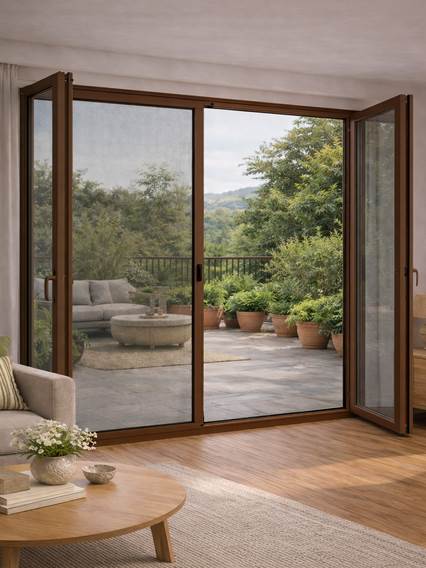 Libeccio Marrone Opaco Zanzariere per porte finestre anteprima immagine