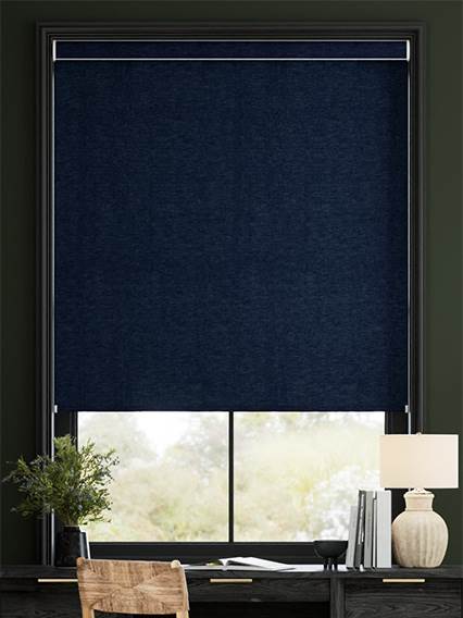 Lino Eternity Blu Navy Senza Catenella Tende a rullo anteprima immagine