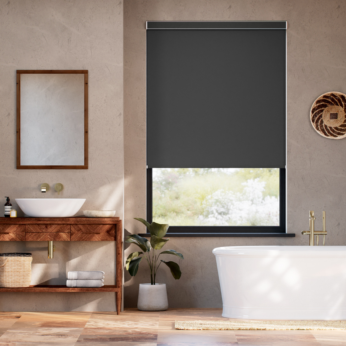 Tenda A Rullo Titan Oscurante Antracite Senza Catenella
