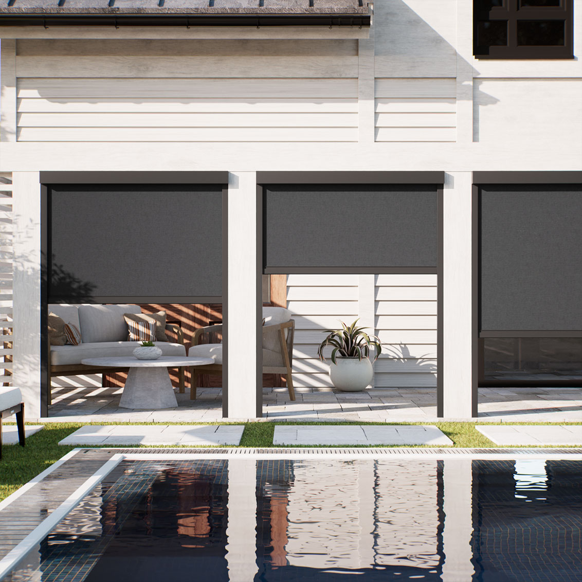 Outdoor Zip Blind Solaris Antracite