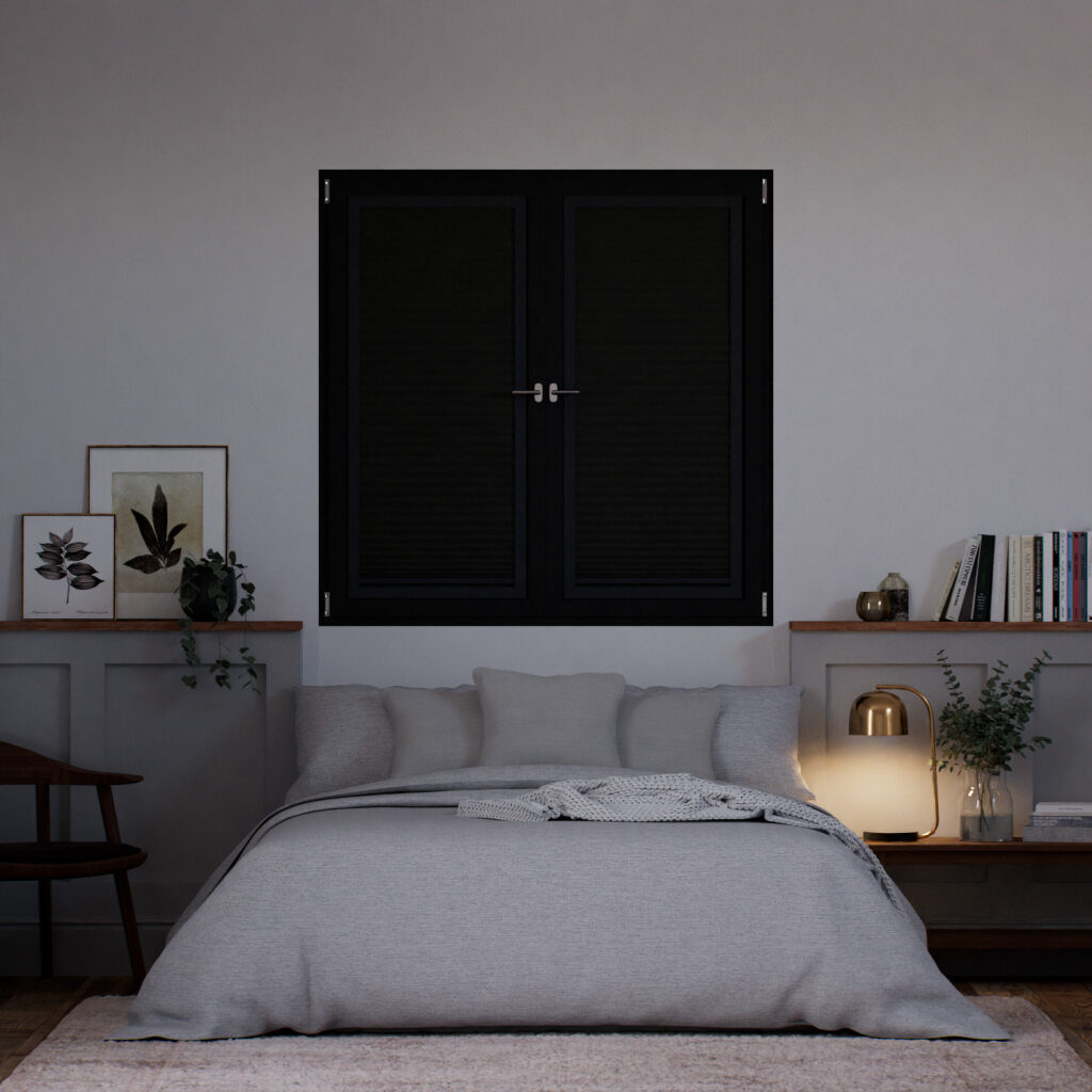 Tenda Plissé A Vetro Facile 100 % Oscurante Antracite