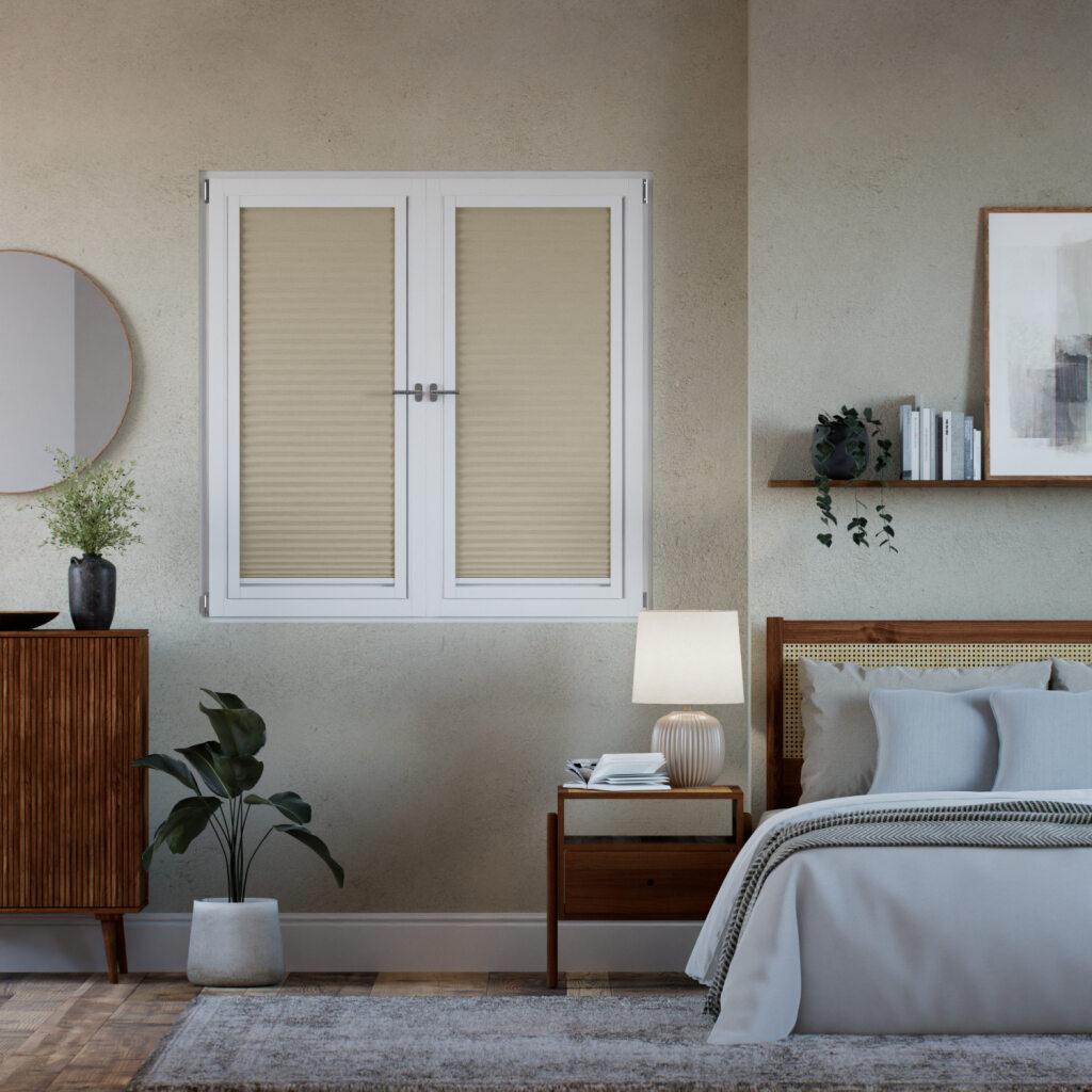 Tenda Plissé A Vetro Facile 100% Oscurante Beige