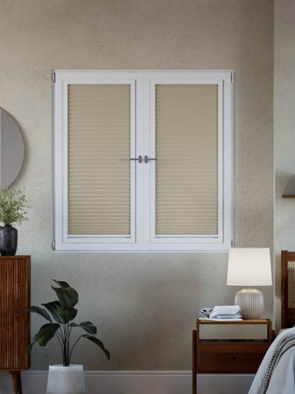 Plissé A Vetro Facile 100% Oscurante Beige Plissettate a vetro 100% oscuranti anteprima immagine