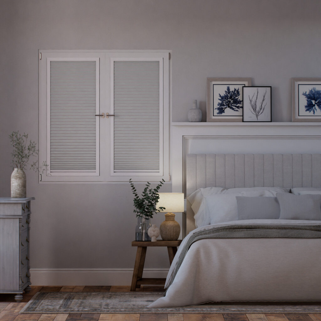 Tenda Plissé A Vetro Facile 100% Oscurante Gesso