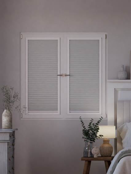 Plissé A Vetro Facile 100 % Oscurante Gesso Plissettate a vetro 100% oscuranti anteprima immagine