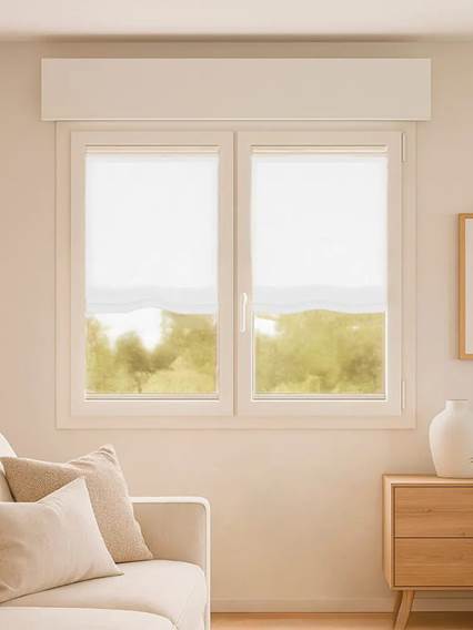 A Vetro Facile Arlo Bianco Arricciata Tende a Pacchetto A Vetro Facile - senza foro anteprima immagine