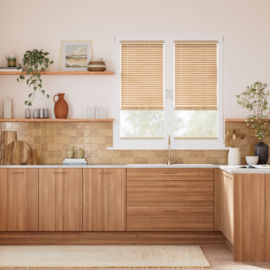 Veneziana In Legno  A Vetro Facile Curcuma - 25mm 