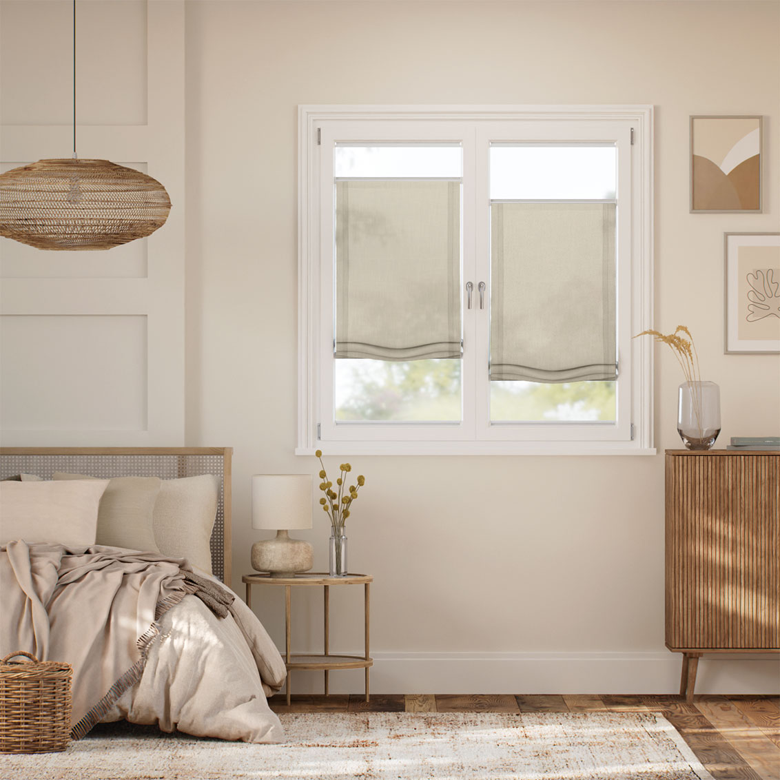 Tenda A Pacchetto A Vetro Facile Lino Bijou Latte Arricciata