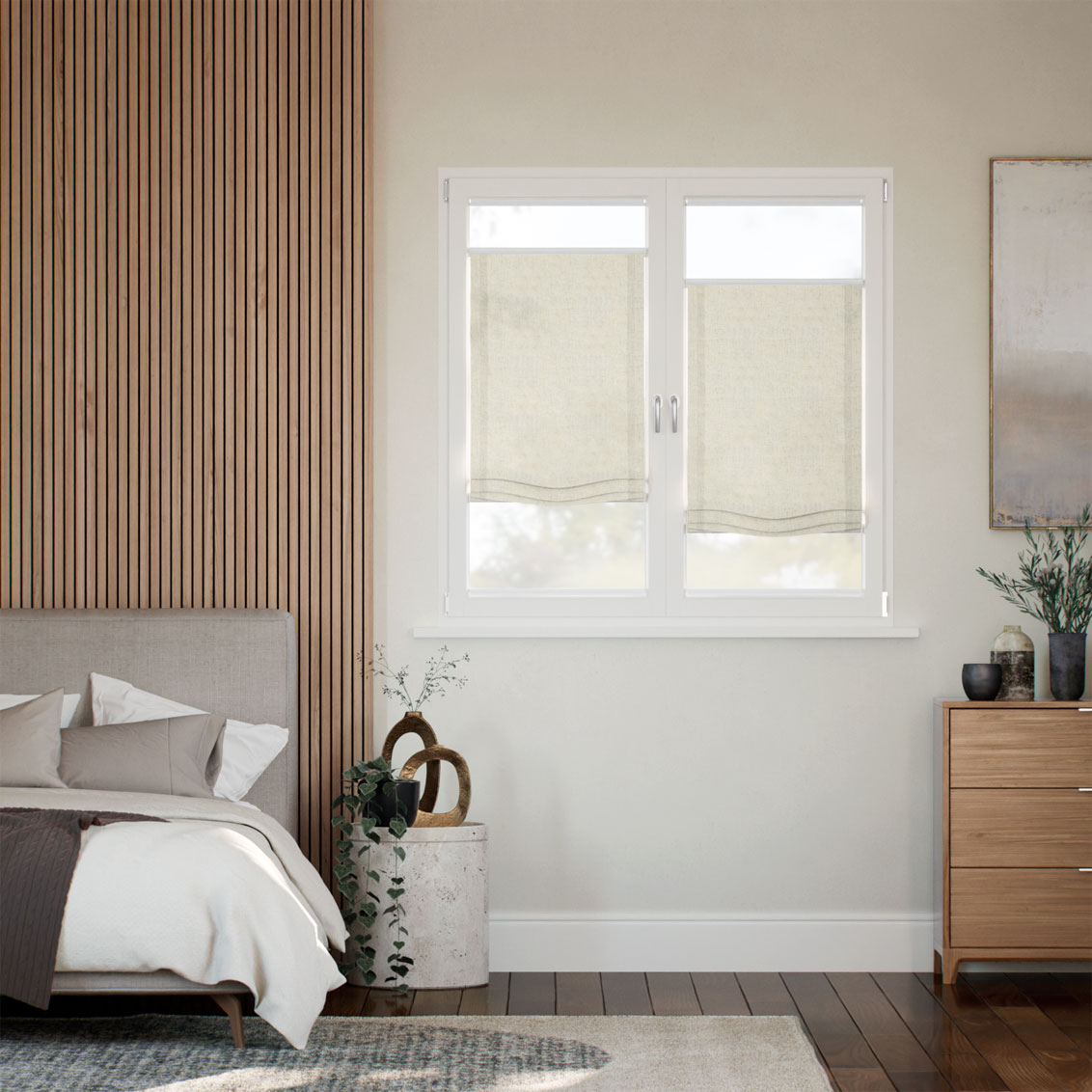 Tenda A Pacchetto A Vetro Facile Lino Bijou Avena Arricciata