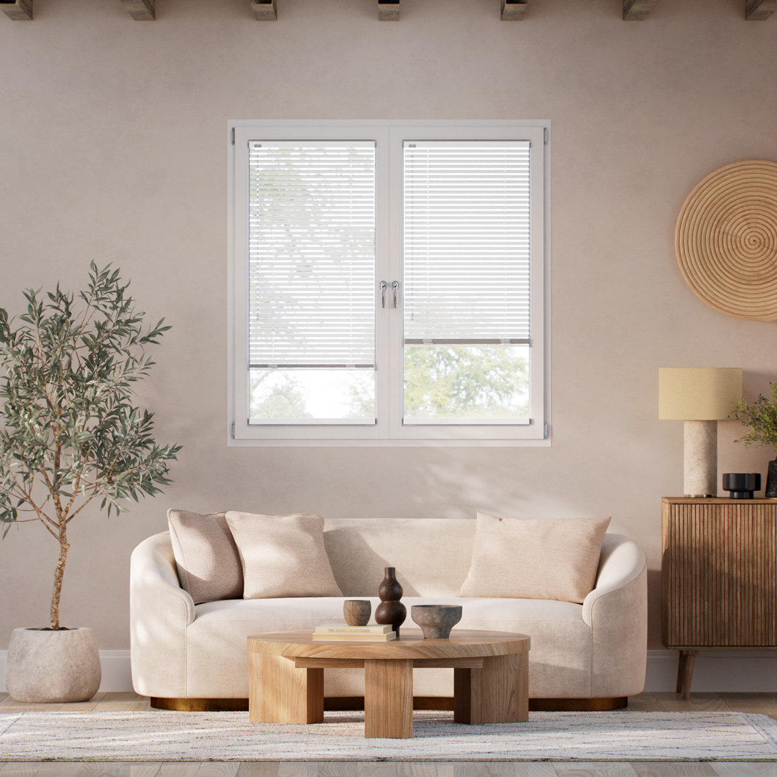 Veneziana In Legno  A Vetro Facile Fiocco Di Neve - 25mm 