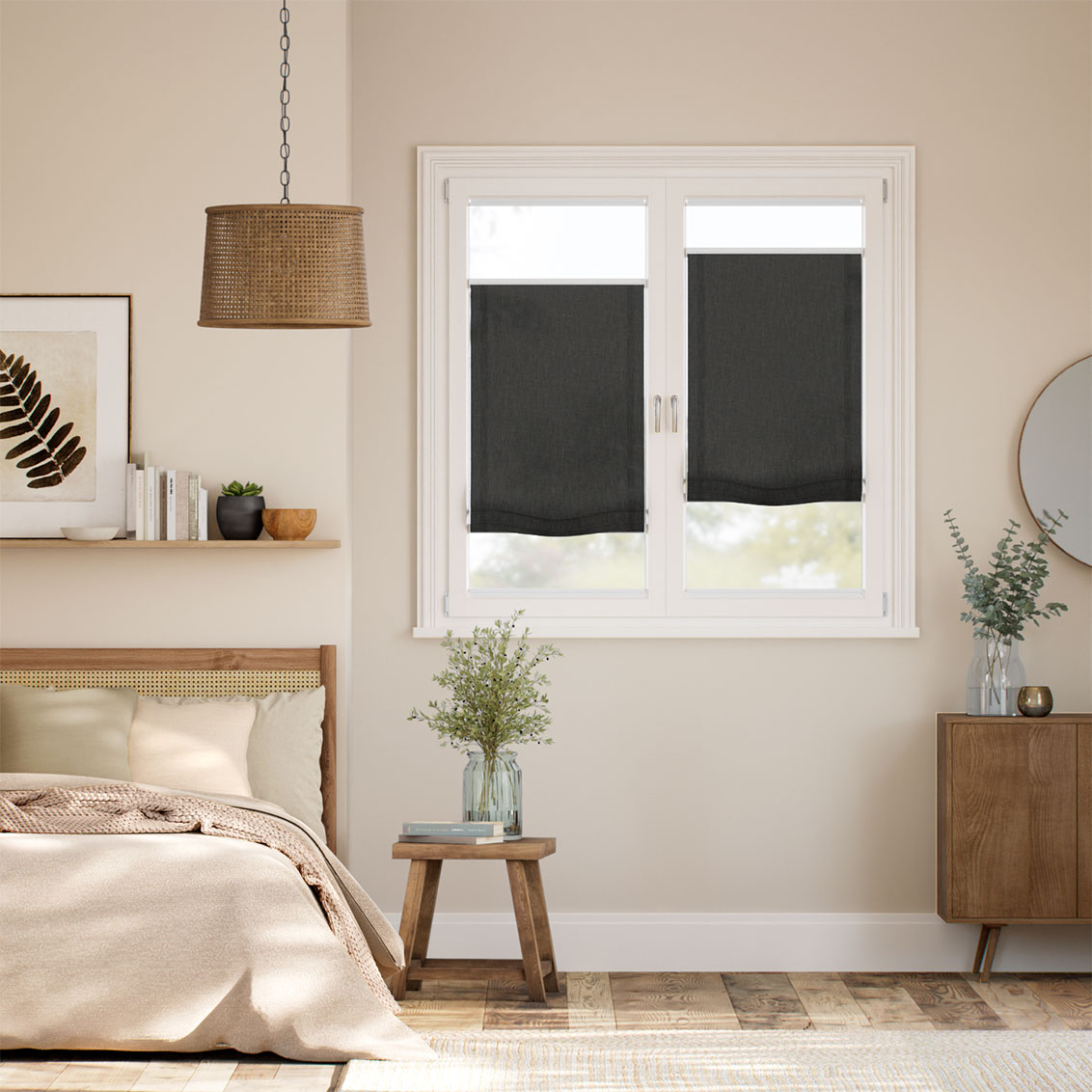 Tenda A Pacchetto A Vetro Facile Cavendish Antracite Arricciata