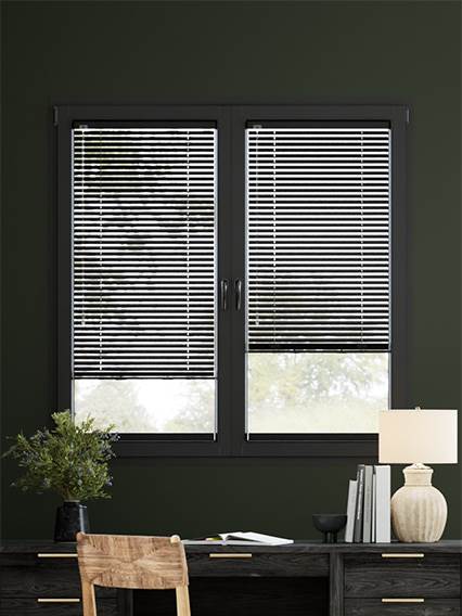 A Vetro Facile Mezzanotte  Veneziane In Legno A Vetro Facile - senza fori anteprima immagine