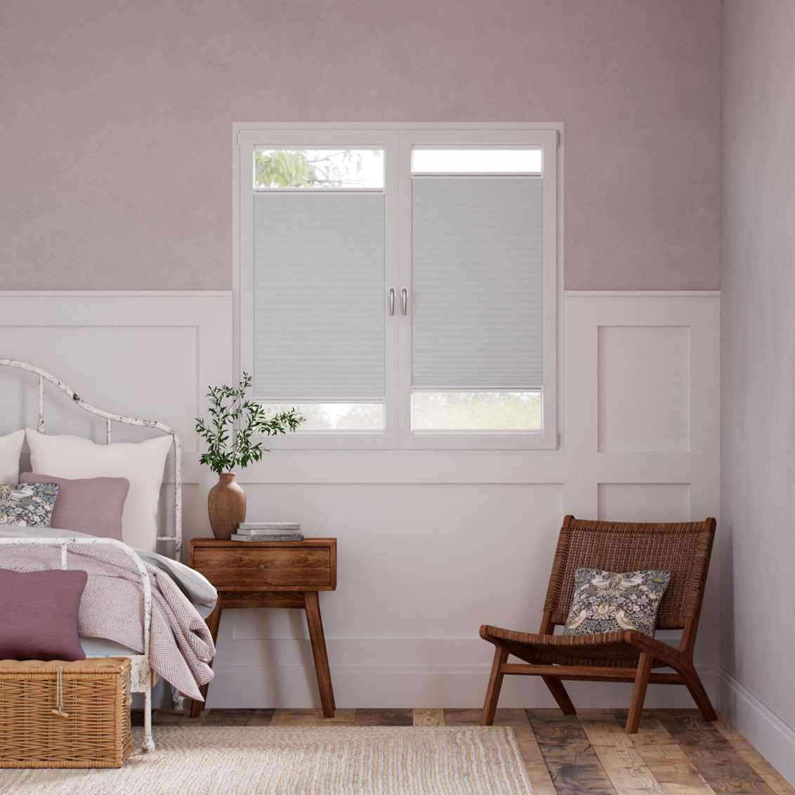 Tenda Plissé A Vetro Facile Filtrante Mauve