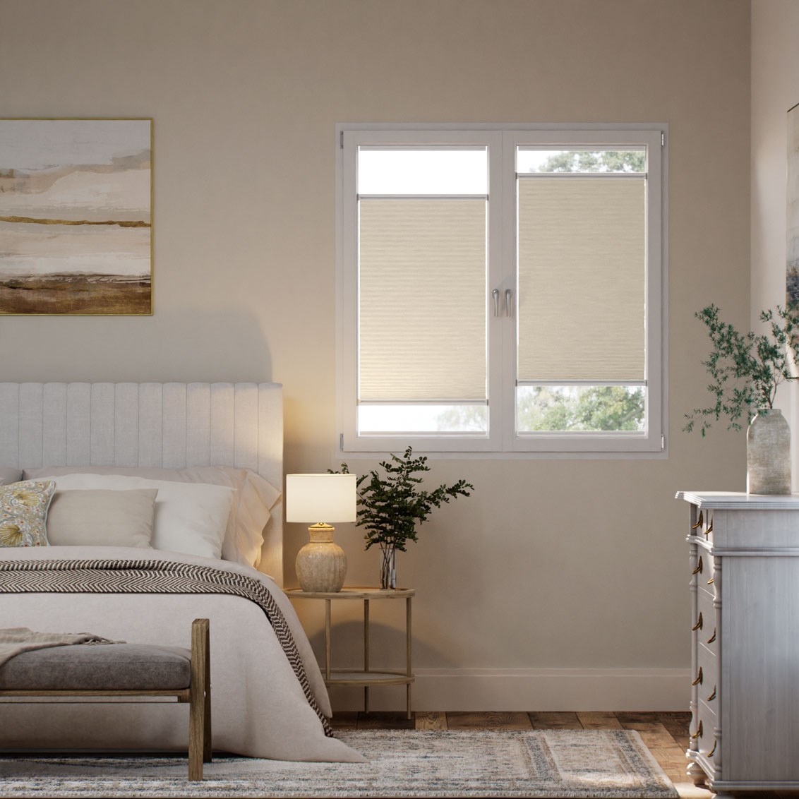 Tenda Plissé A Vetro Facile Oscurante Beige