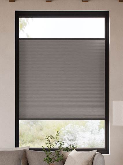 Plissé A Vetro Facile Oscurante Grigio Scuro Stick2Fit Pleated anteprima immagine