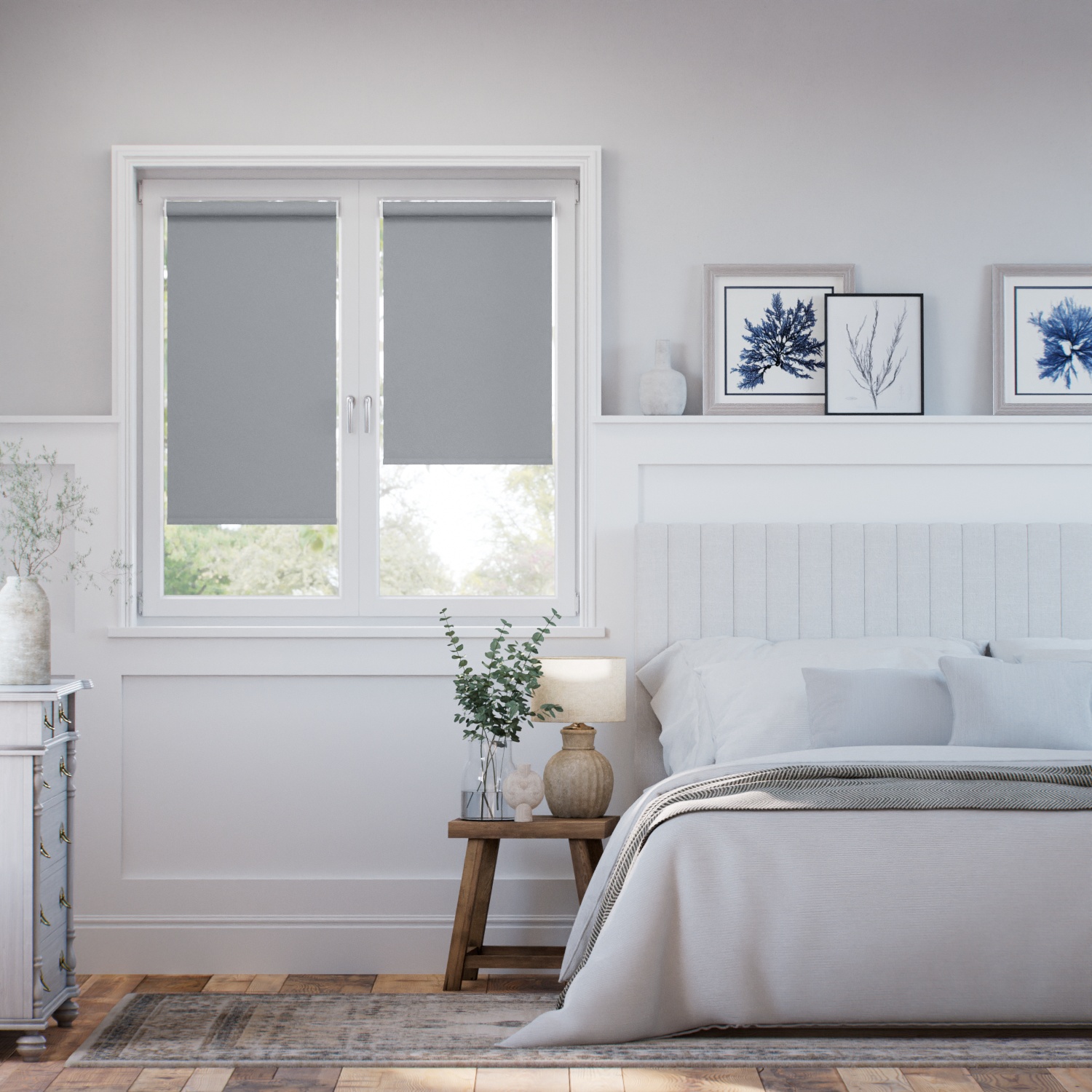 Tenda A Vetro Facile Siviglia Oscurante Grigio Blu