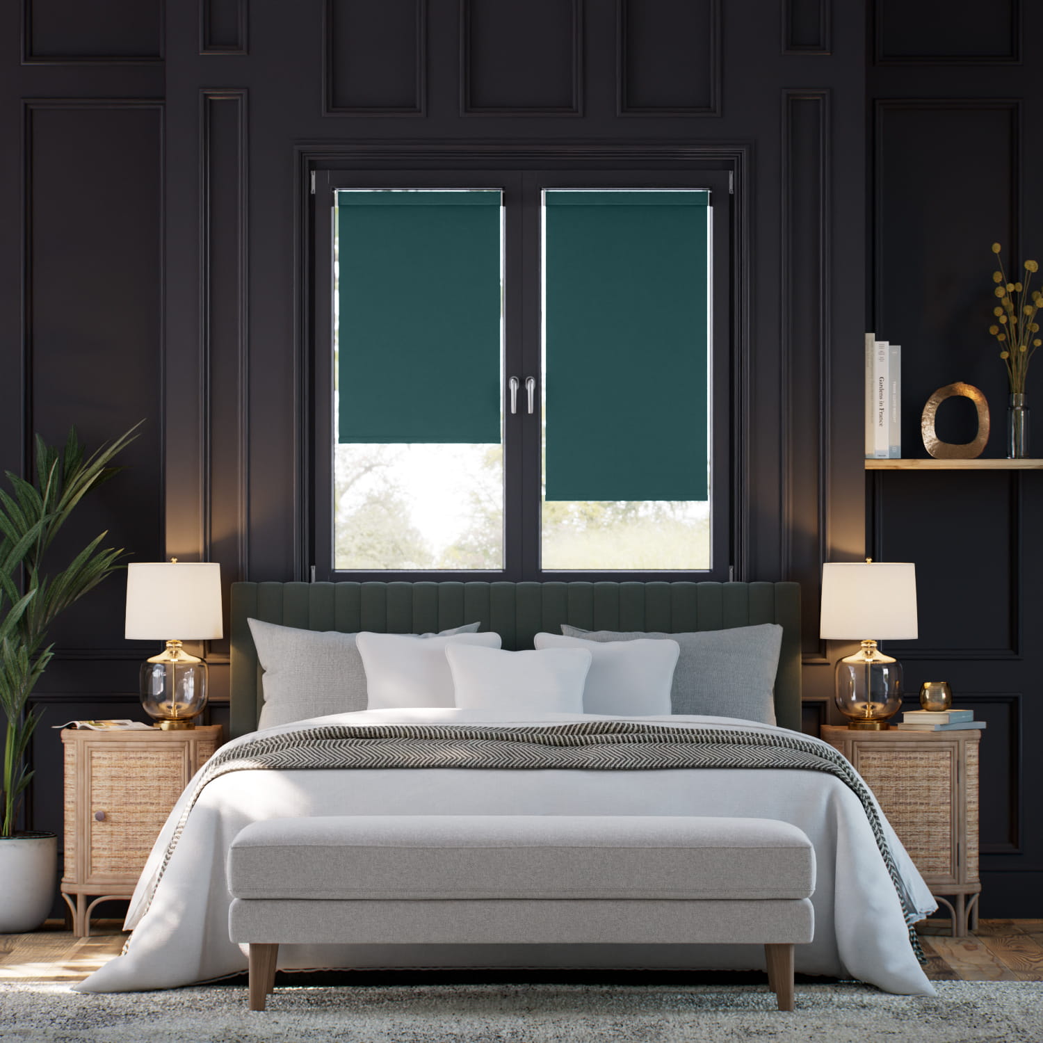 Tenda A Vetro Facile Siviglia Oscurante Verde Petrolio