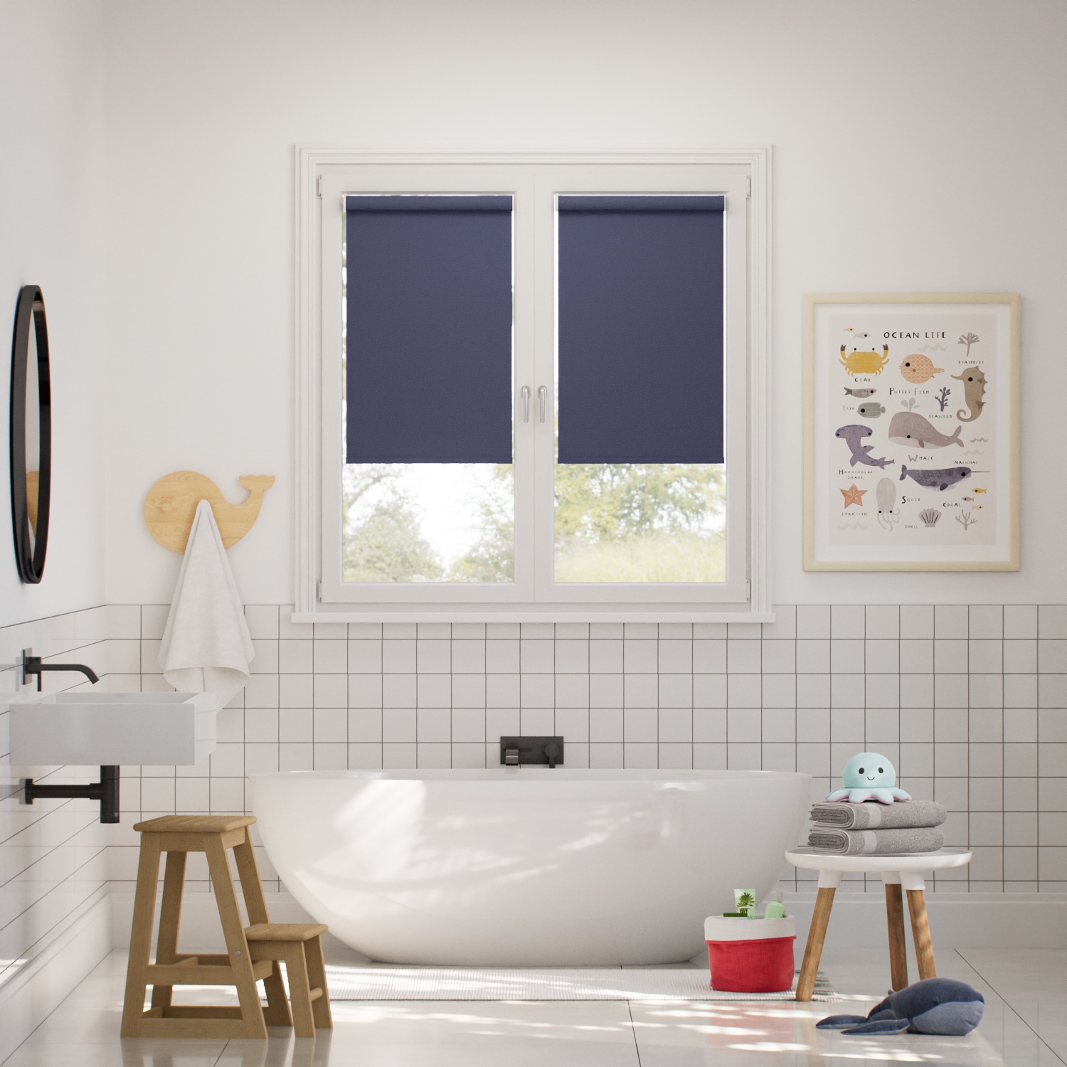 Tenda A Vetro Facile Siviglia Oscurante Blu Reale