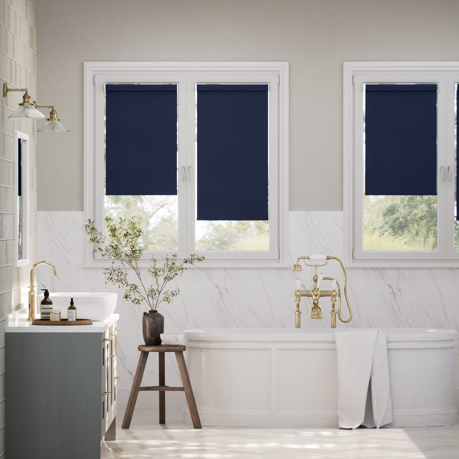 Tenda A Vetro Facile Siviglia Oscurante Blu Notte