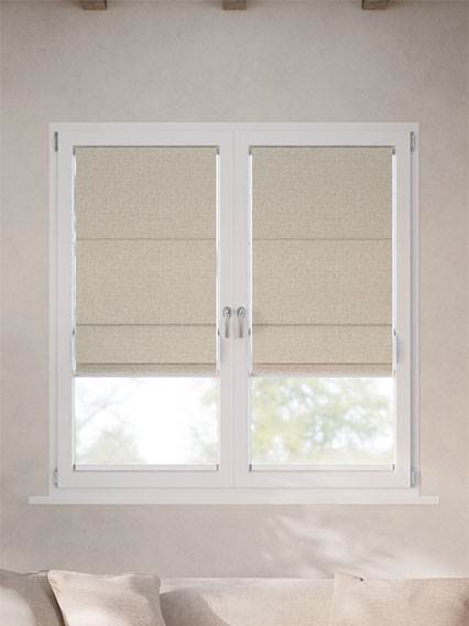 A Vetro Facile Lino Naturale  Tende a pacchetto steccate A Vetro Facile - senza fori  anteprima immagine