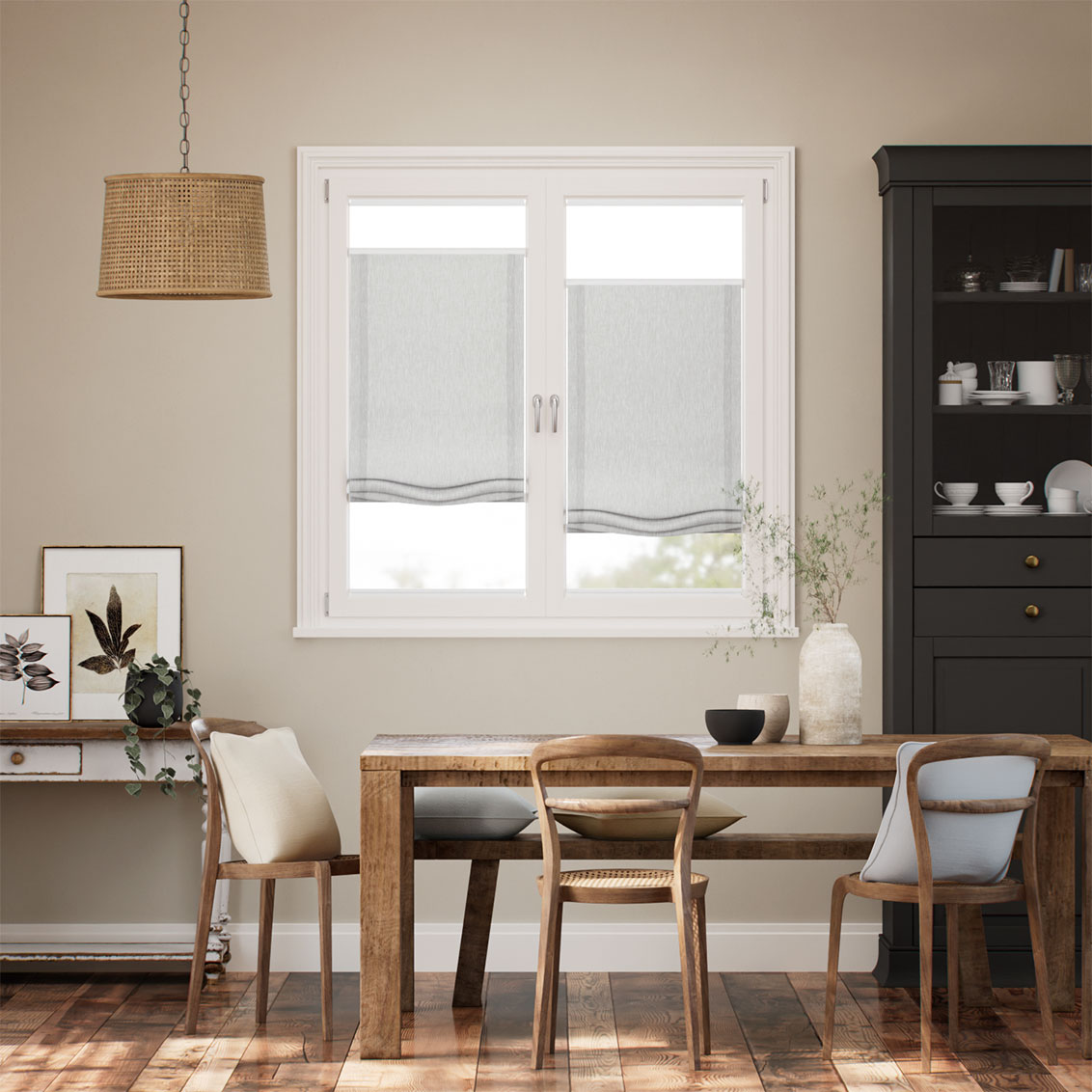 Tenda A Pacchetto A Vetro Facile Voile Fumé Arricciata