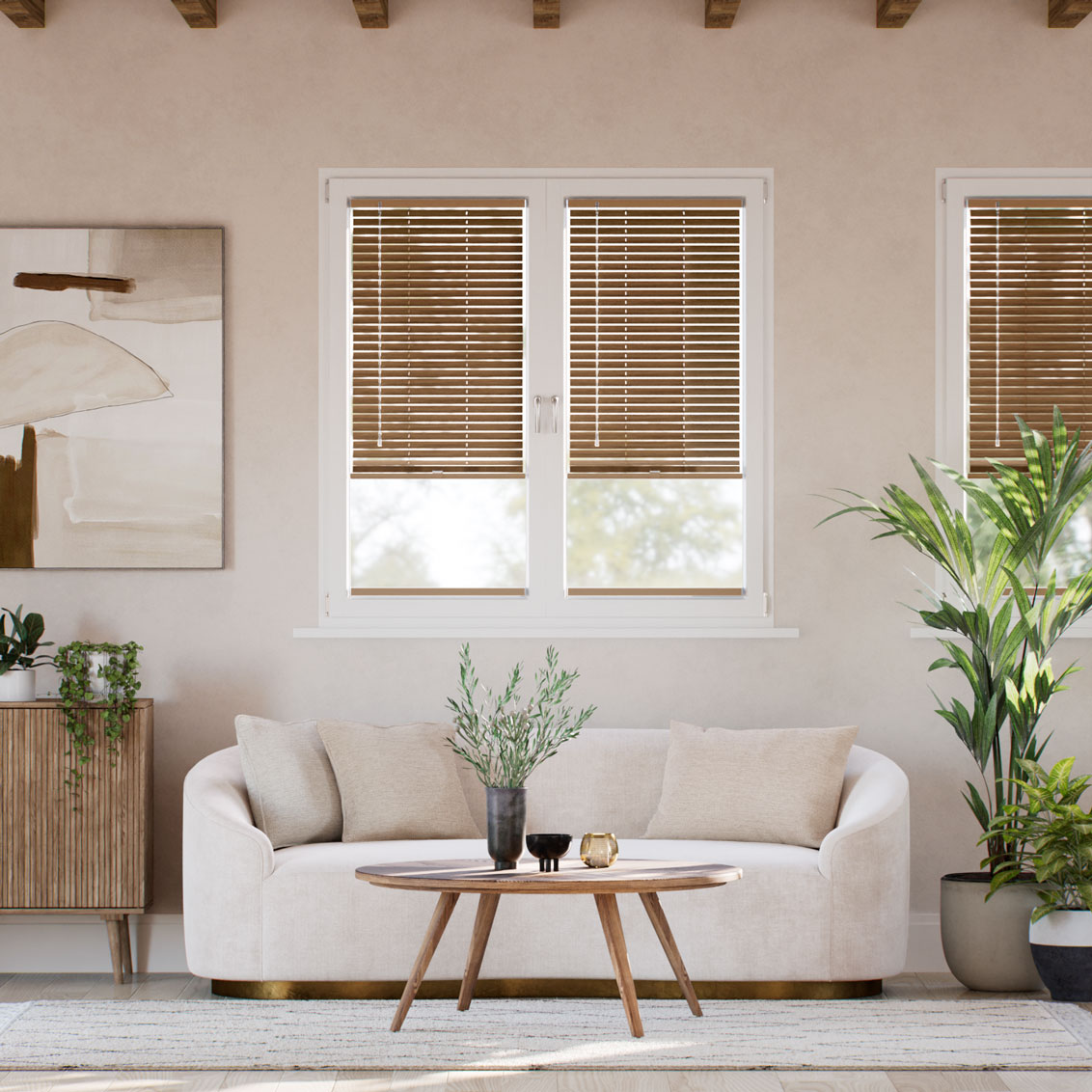 Veneziana In Legno  A Vetro Facile Rovere Vintage - 25 mm 