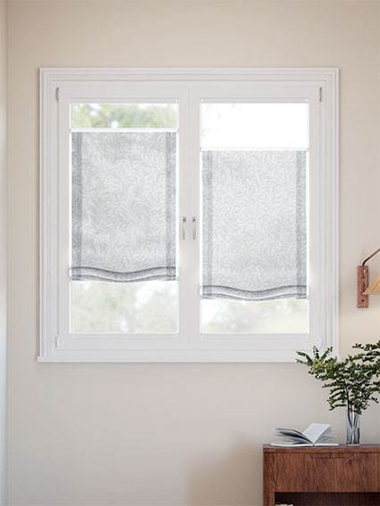 A Vetro Facile William Morris Salice Argento Voile Lino Arricciata Tende a Pacchetto A Vetro Facile - senza foro anteprima immagine