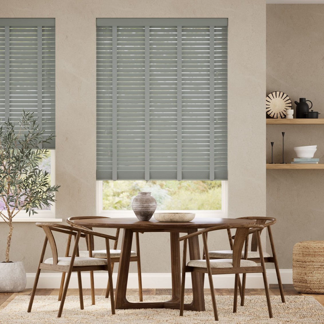 Veneziana In Legno Lichene & Grigio