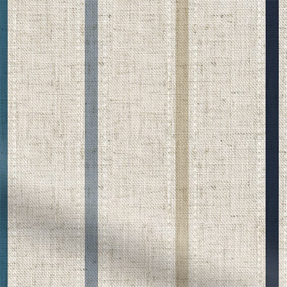 HomeMaison Tenda In Organza A Righe Verticali Blu 140x260 Cm - Con 8 Occhielli Metallici, Pronta All'Uso, Poliestere - 3