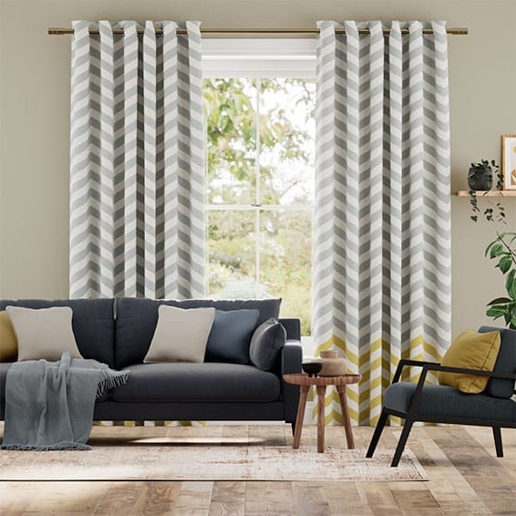 Tendaggi Zig Zag Grigio Giallo
