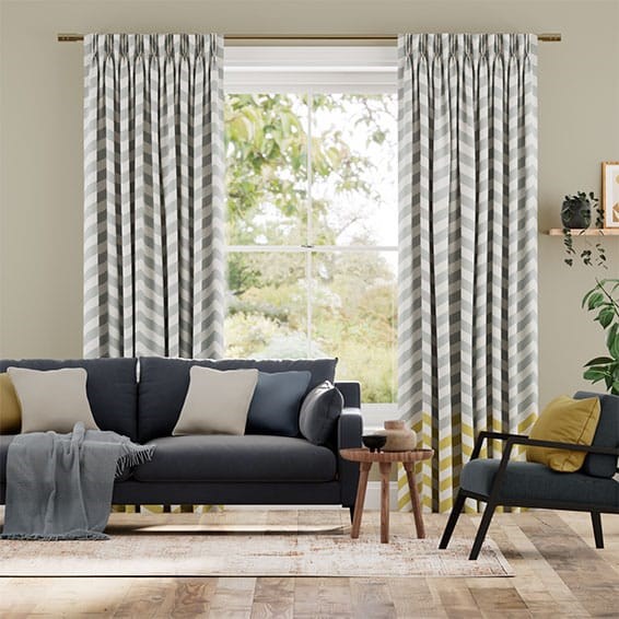 Tendaggi Zig Zag Grigio Giallo