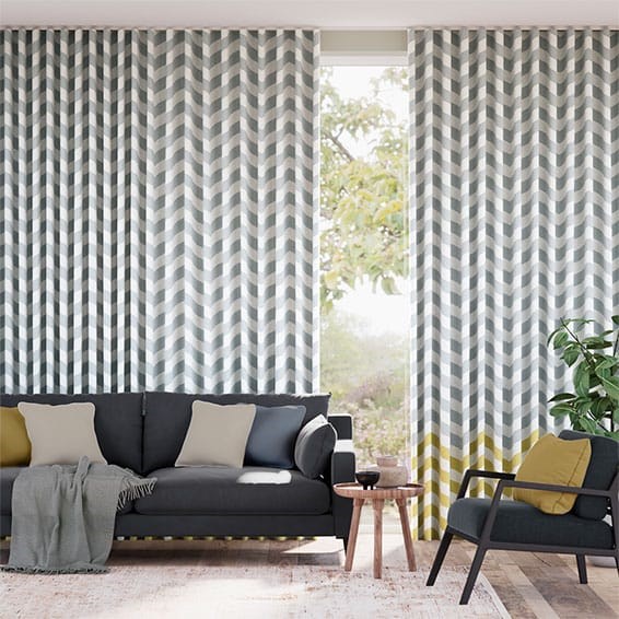 Tendaggi Zig Zag Grigio Giallo