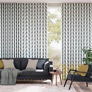 Zig Zag Grigio Giallo Tendaggi anteprima immagine