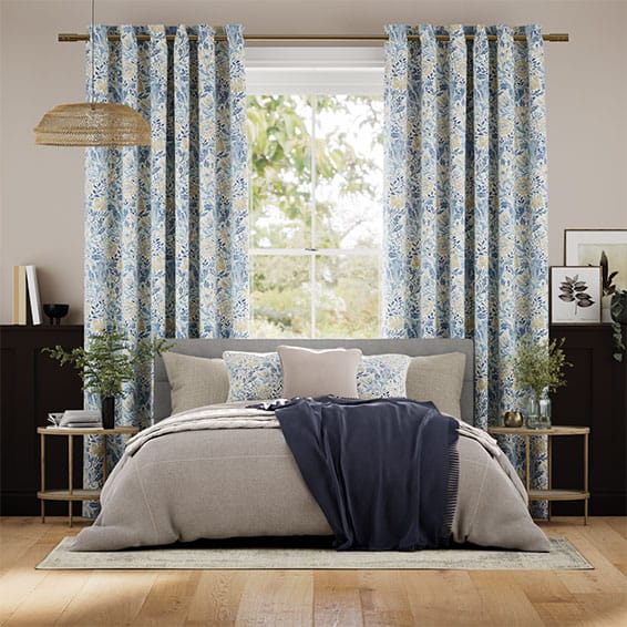Tendaggi William Morris Flora Blu