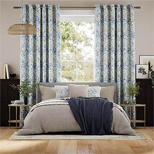 William Morris Flora Blu Tendaggi anteprima immagine