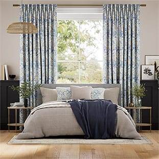 William Morris Flora Blu Tendaggi anteprima immagine