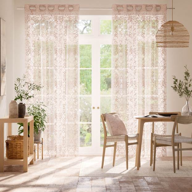 William Morris Frutti di Bosco Rosa Voile Lino Tendaggi anteprima immagine