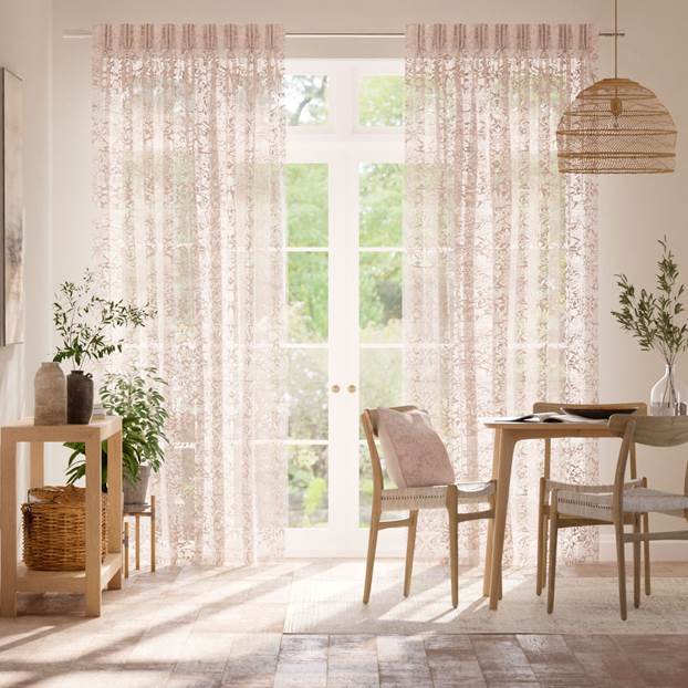 William Morris Frutti di Bosco Rosa Voile Lino Tendaggi anteprima immagine