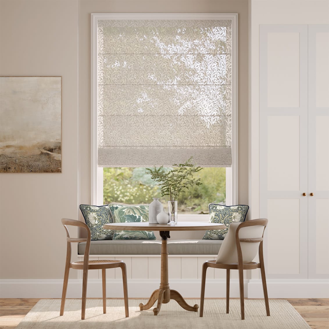 Tenda a Pacchetto William Morris Salice Tortora Voile Lino