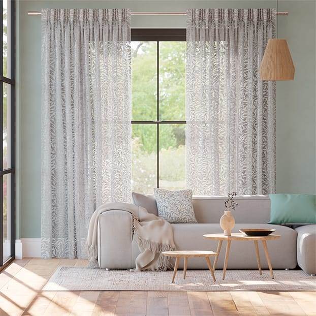 William Morris Salice Argento Voile Lino Tendaggi anteprima immagine