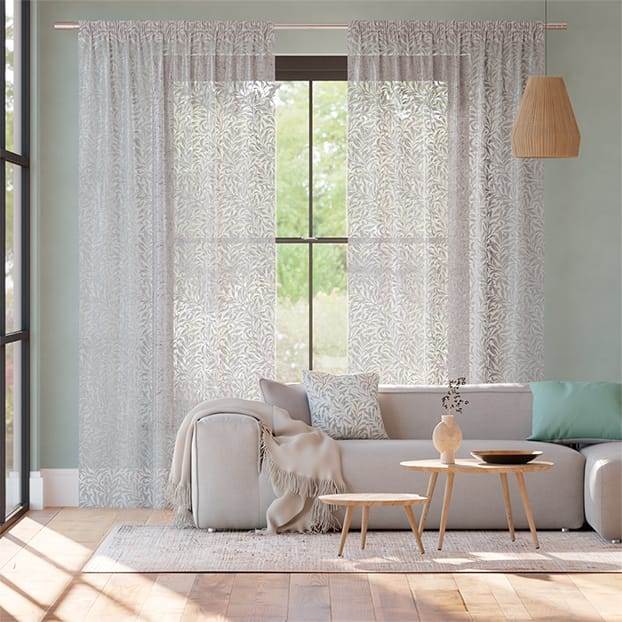 William Morris Salice Argento Voile Lino Tendaggi anteprima immagine
