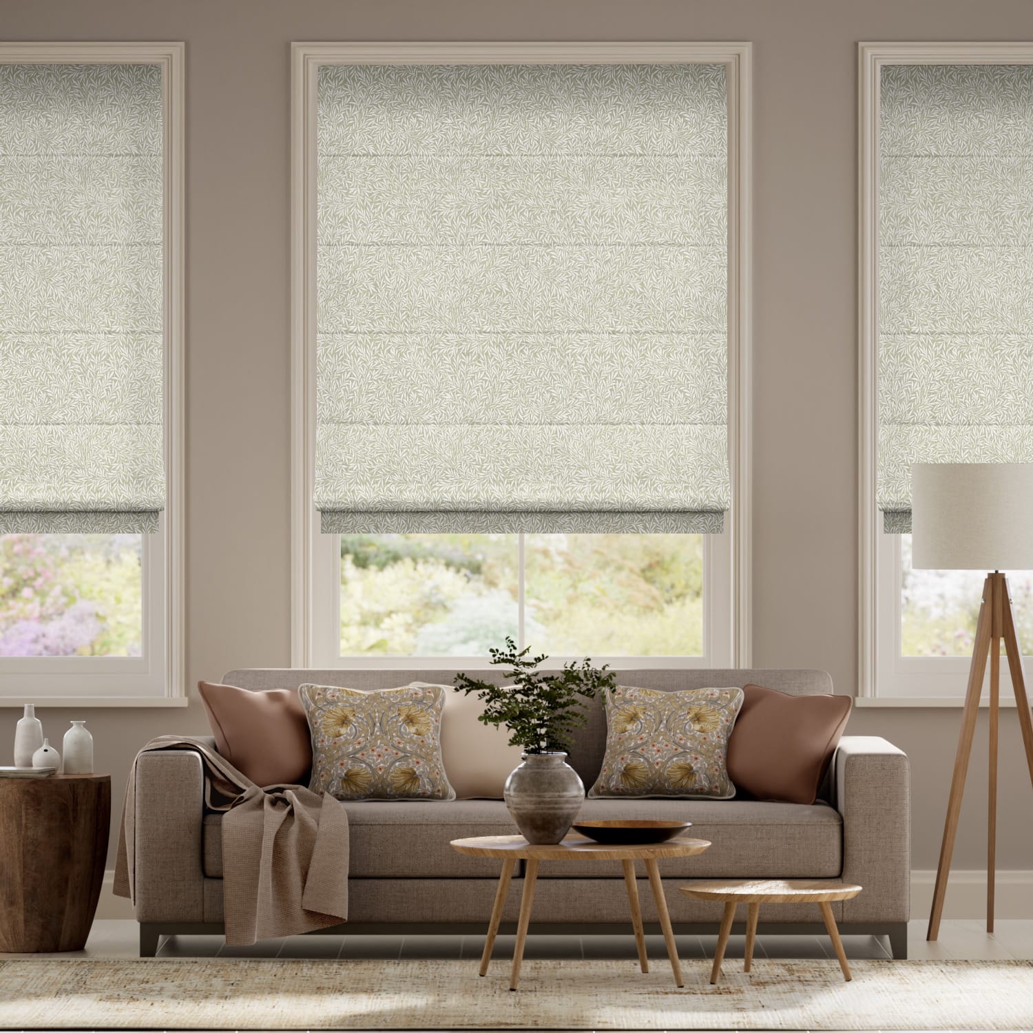 Tenda a pacchetto William Morris Foglioline Porcellana