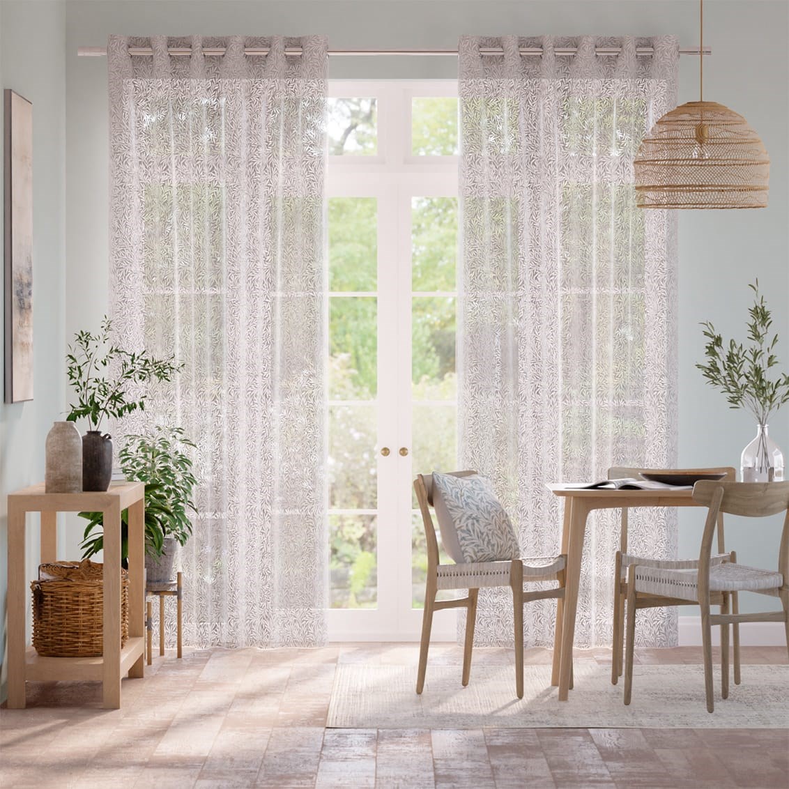 Tendaggi William Morris Foglioline Argento Voile