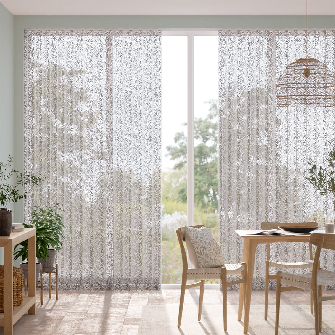 Tendaggi William Morris Foglioline Argento Voile