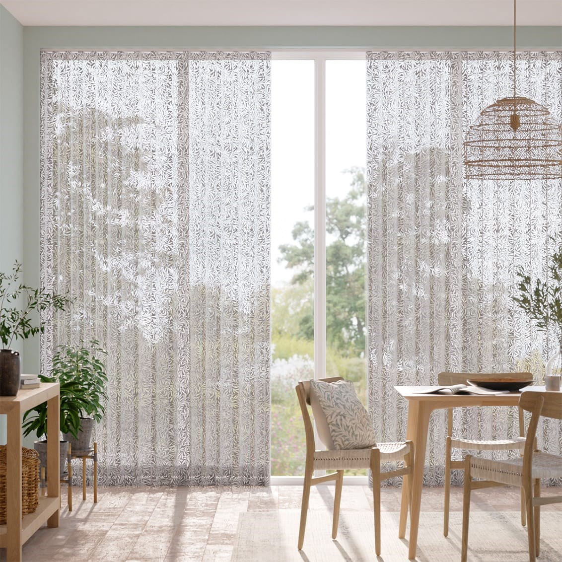 Tendaggi William Morris Foglioline Argento Voile