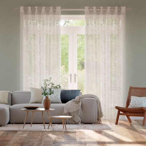 Tendaggi William Morris Foglioline Tortora Voile