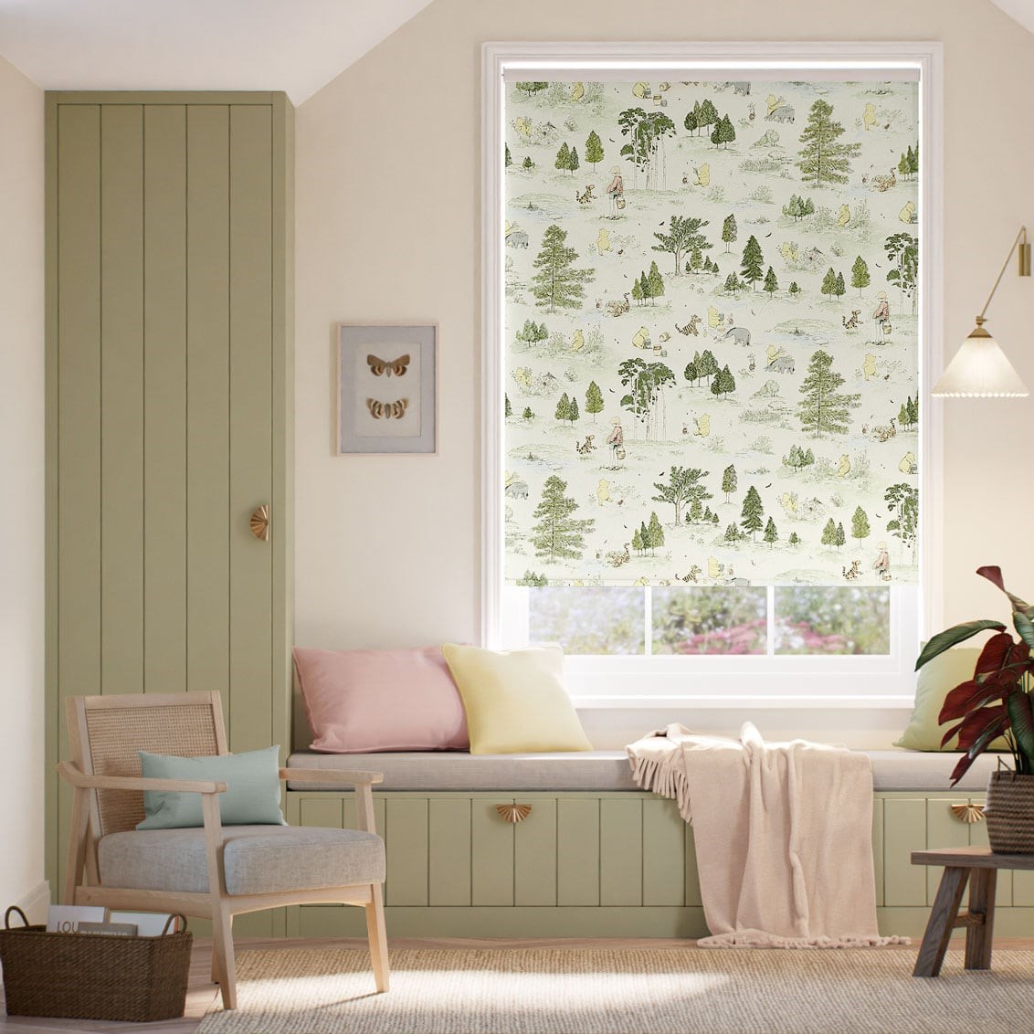 Tenda A Rullo Winnie The Pooh Oscurante Verde Bosco