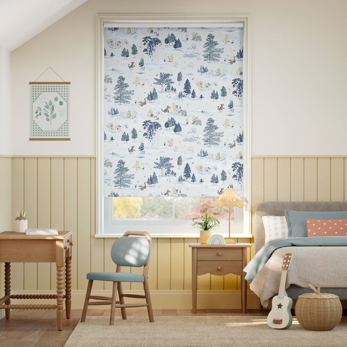 Tenda A Rullo Winnie The Pooh Oscurante Blu Toile